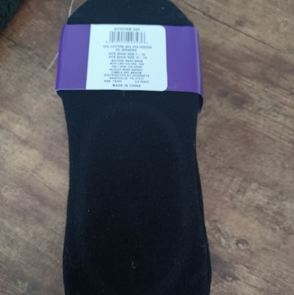 Journeys 5pk no show black socks - Picture 2 of 5